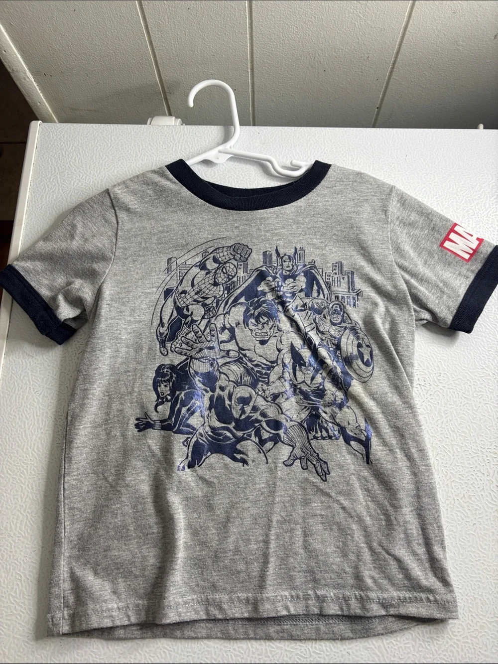 474 - Marvel Grey & Dark Charcoal Avengers Tee and Joggers Set